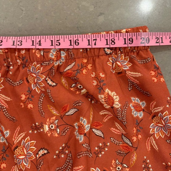 Coldwater Creek Women Plus 1X Terra Haven Pant Cinnamon Floral Pull On Wide Leg - Picture 5 of 11